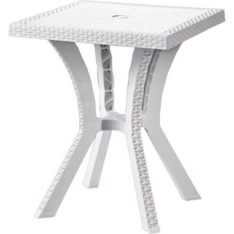 Rigoletto Tisch aus weißer Resina 60x60x70