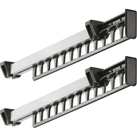 Pull-Out Closet Coat Rack, Sliding Coat Rack, Hanger for 12 Hangers, 312mm Length, Pack of 2 (1/4)