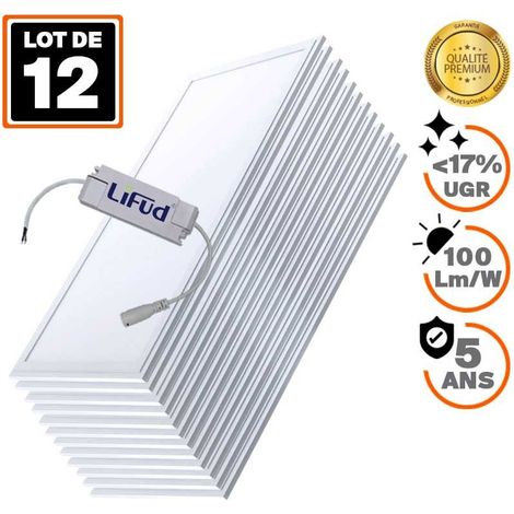 12 Dalles LED PREMIUM Ultra Slim 120x30 40W Blanc Froid 6000k (1/2)