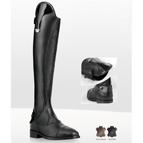 40, Fantasie Braun: Super-elastischer, weicher und bequemer Lederstiefel mit Efesto-Muster mit seitlichem Gummizug und Reißverschluss hinten