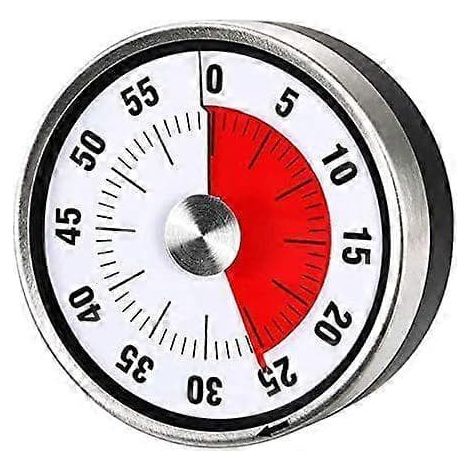 BelleRise - Minuteur de cuisine magnétique mécanique, compte à rebours 60 min, gestion du temps pour four, vapeur et gril (1/5)