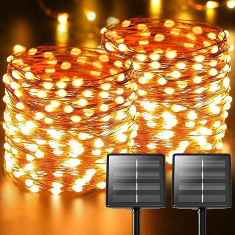 Pack 480 LED Outdoor Solar String Lights, Total 170 Feet Twinkling String Lights, Porch Garden Decoration, Waterproof Copper Wire Solar Lights with Starlight for Patio (1/4)