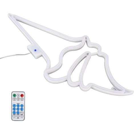 LED-Neonlicht-Eiscreme, wasserdicht, batteriebetrieben, USB-betrieben, aufhängbar, dekorativ, fernbedienbar, Neonschild für Heimpartys (Weiß-Lila) (1/5)