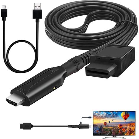 Adaptateur de console de jeux HD - Convertisseur de console de jeux, adaptateur d'écran TV 1080P haute définition Adaptateur de moniteur LCD résistant à l'usure de 1 m, adaptateur de console (1/5)