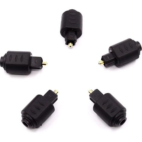 5pcs Mini Jack 3,5 Mm Vers Connexion Optique Mle Vers Femelle Toslink, Adaptateur Audio Pour Une Excellente Qualit Audio - Paquet (1/5)