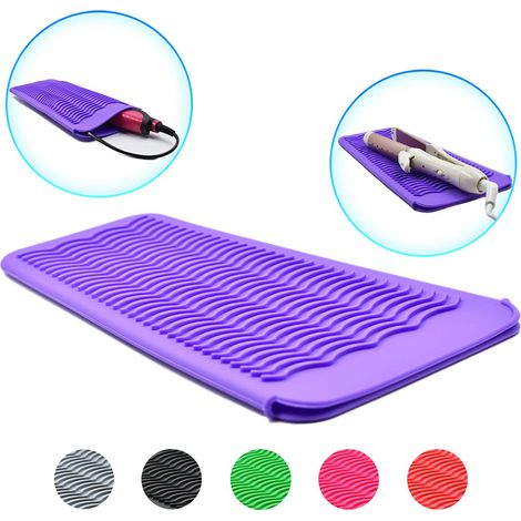 Pochette de rangement de voyage en silicone résistante à la chaleur pour fer à friser, lisseur à cheveux et outils de coiffage (1/5)