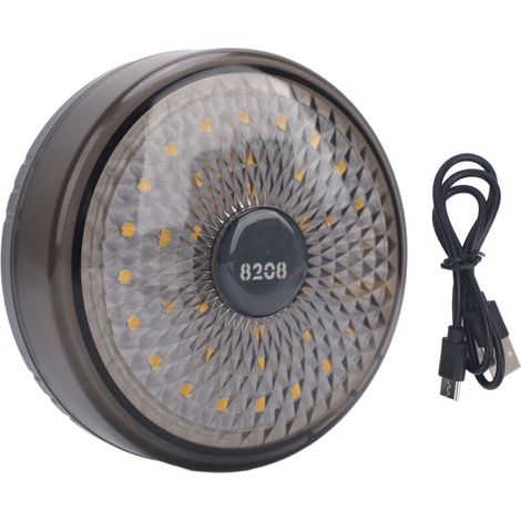 Lichterkette für Camping im Freien, wiederaufladbar, USB-Ladefunktion, wasserdicht (IPX4), grau, DUBUNS