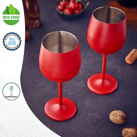 verres à vin rouges mats en acier inoxydable de 53 cl (1/5)