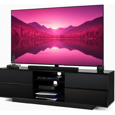 Homeology Avitus Gloss Black Designer Stand upto 65" Flat Screen LED and LCD TV Cabinet (1/5)