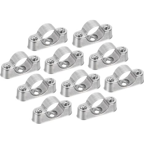 Abrazaderas para tuberías de 3/4" (20 mm), paquete de 10 unidades, para soportes rígidos de tuberías, montaje en pared (1/5)
