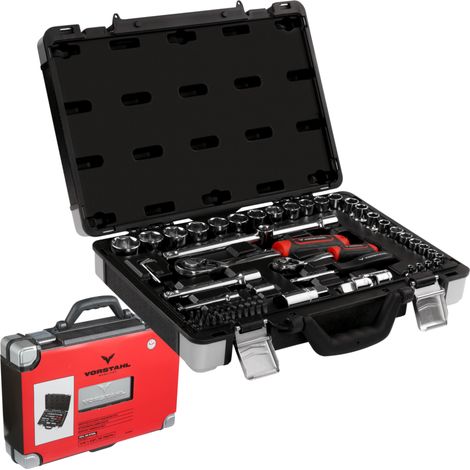 Coffret d'outils comprenant clés à douille, cliquets, douilles, mallette, 72 pièces, Vorstahl (1/5)
