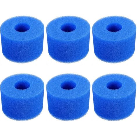 6 Stück Poolfilter – Schaumstofffilterkartusche – Schaumstoff für Poolfilter – Wiederverwendbar und waschbar – Für Spa, Pool