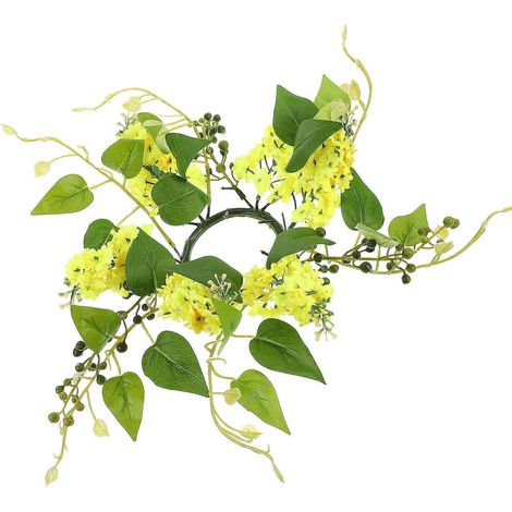 Couronne de bougies artificielles jaunes pour table de mariage (1/5)