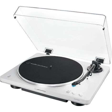 Audio-Technica AT-LP70XBT Tourne-disque entraîné par courroie Argent, Blanc Complètement automatique