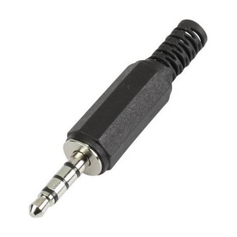 Jack 3.5 mm mâle, droit TRU COMPONENTS 595196 Nombre de pôles: 4 stéréo noir 1 pc(s) (1/2)