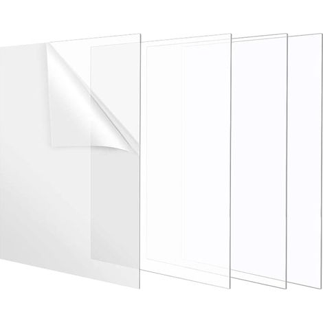 Plexiglass Transparent A4 Plate 3 mm Transparent Acrylic Sheet Plexiglass Sheet 29.7 x 21 cm Plexiglass Panels for Decoration, Display, Painting (1/5)