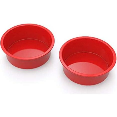 Moule à gâteau rond en silicone de 15 cm, lot de 2 moules en silicone pour friteuse à air, petit moule antiadhésif pour la cuisson de desserts et gâteaux à la friteuse à air. (1/5)