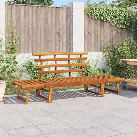 Banc de jardin 2-en-1 Banc d'extérieur Banquette 190 cm Bois solide d'acacia 91132 (1/5)