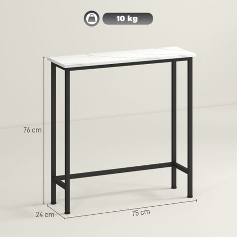 Console d'entrée / Table de couloir (avec pieds réglables et kit anti-basculement) — Idéale pour les petits espaces — Noir