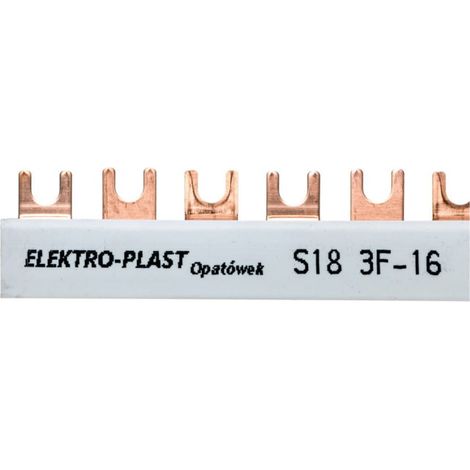 Barra colectora de horquilla 3P 80A 16 mm² 18 mod 3F S18 3F10 45318