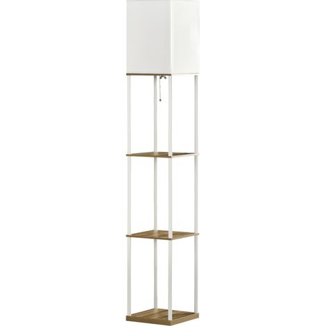 Stehlampe mit Regalen 26 x 26 x 159 cm weiß und braun (1/5)
