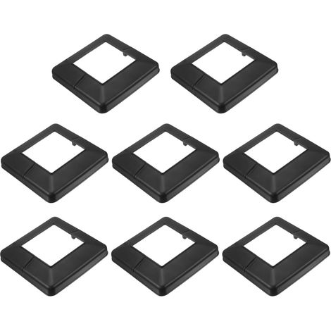 8 Pack Jupe De Poteau De Clôture 4 x 4 Pouce Carré Style Fendu Noir (1/5)