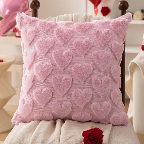 Housse De Coussin - Motif Coeur - 45 x 45 cm - Coton - Décoration Salon Chambre - Lot De 1 (1/5)