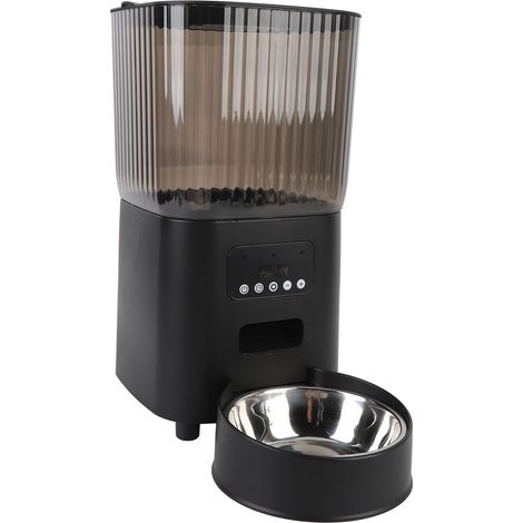 Distributeur automatique de croquettes pour chat avec minuterie et bouton de contrôle. Convient également aux chiens et autres animaux de compagnie d'intérieur. Bol unique. (1/5)