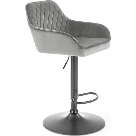 Silla de barra Houston 972, Gris, 92x55x55cm, Tapiz, Metálico (1/5)