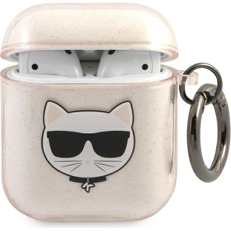 Karl Lagerfeld KLA2UCHGD AirPods 1/2 Cover Gold/Goldglitzer Choupette (1/4)