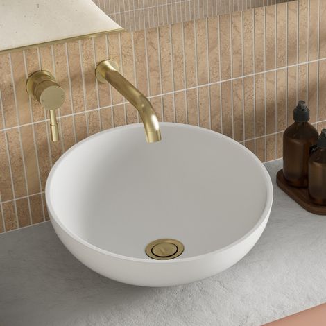 Signature Nexus Round Countertop Basin 380mm Wide 0 Tap Hole - White (1/2)