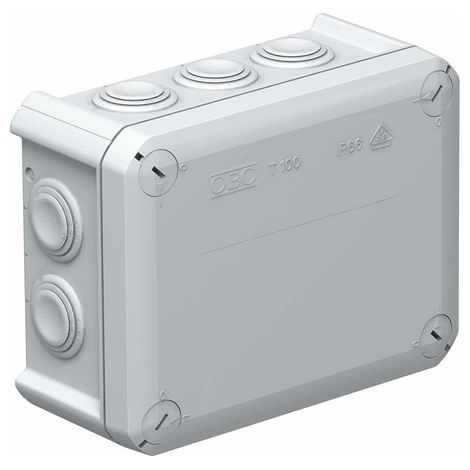 OBO Bettermann Caja de derivación de cables con introducciones 150x116x67 polipropileno gris claro RAL 7035, 2007077