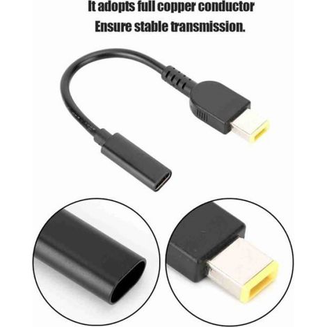 Adaptateur - - C Type PD - Interface Carrée 11mm x 4.5mm - 60W - Compatible Thinkpad (1/4)