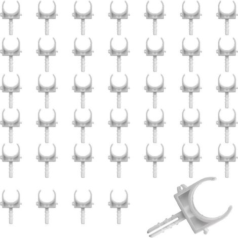 GDHZS-  40 pièces Clips de Tuyau en PPR,Permet de fixer des tuyauxPPR,conception en U,rainures antidérapantes,2.1x5.5x1,2cm,diamètre:1.6cm(vis non fournies) (1/5)