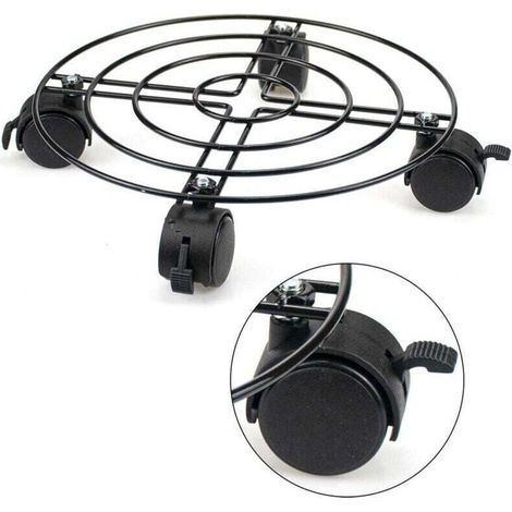 1Pcs Chariot de Plantes métal avec roulettes, 26.6 cm, Porte Plante pour l'intérieur, Support Roulant de Pot (1/4)