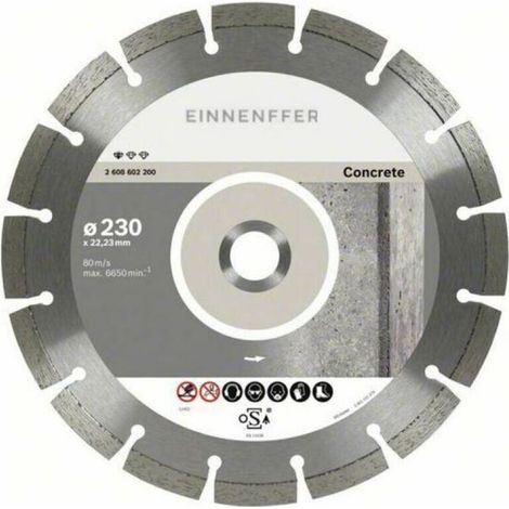 Disque diamant pour pierre et béton 230 mm (norme universelle)