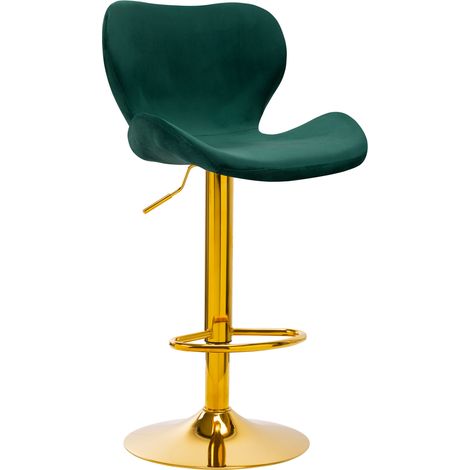 Tabouret de bar 4Rico QS-B15 en velours vert (1/5)