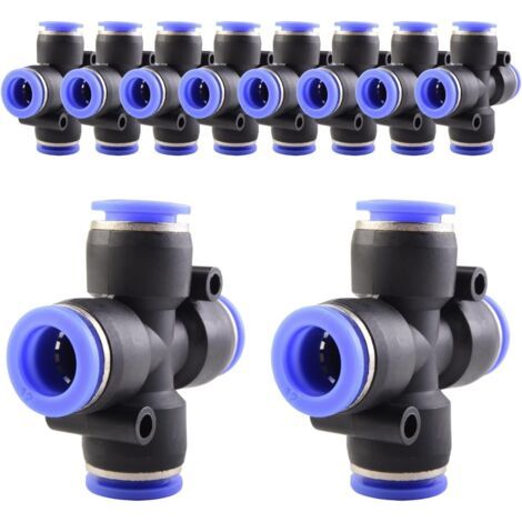 10 pièces 16 mm répartiteur en Y à 3 voies, raccord pneumatique, rapide plastique raccords Push to Connect, adaptateur de conduite d'air PY - PZA-12mm (1/5)
