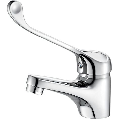 Waschtischarmatur mit medizinischem Griff, Badezimmerarmatur, Chrom, Silber (1/4)