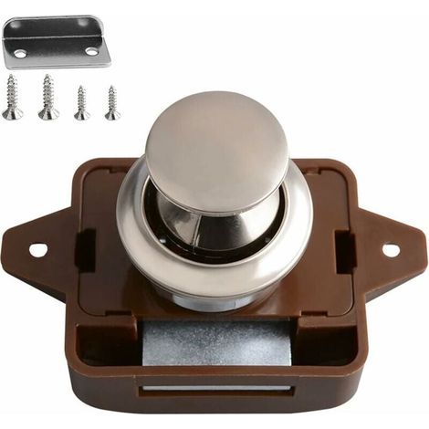 outon Poussoir Loquet Serrures pour Camping-Car Serrure de Meuble Boutons Poussoir Porte Serrure de Porte Meuble Fermoir pour de Placard de Camping Cars de Yacht de Bateau de Tiroirs (1/4)