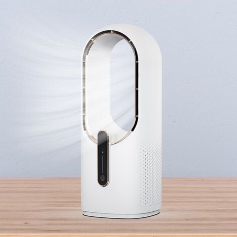 Ventilateur de bureau sans pales de 30 cm, silencieux, 3 vitesses de réglage, contrôle tactile, facile à nettoyer, petit ventilateur de bureau, silencieux, idéal pour bureau, salon, chambre à (1/4)