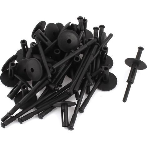 Rivets en Plastique Noir 30 Pièces pour Voiture 6mm