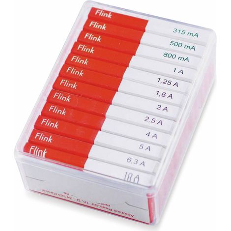 Assortiment de fusibles fins ESKA, 632800, (ø x L) 6,3 mm x 32 mm rapide -F- Contenu 120 pcs.