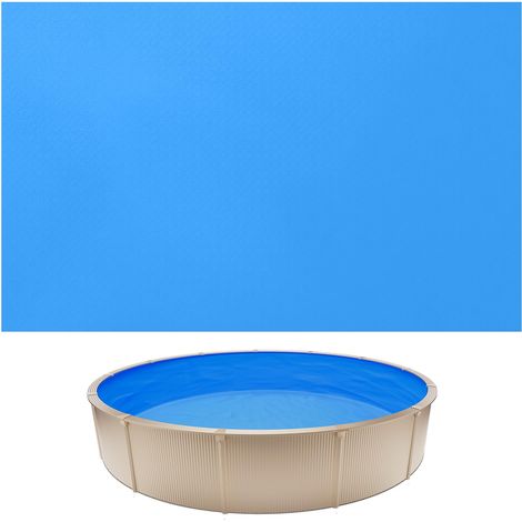 Liner Piscine Hors-Sol Ronde Diamètre 360 cm Hauteur Paroi 90 cm Film Intérieur de Piscine Épaisseur 0,4 mm pour Rénovation Étanchéité, Système Overlap, en PVC, Anti-Déchirure, Anti-UV, Bleu (1/5)