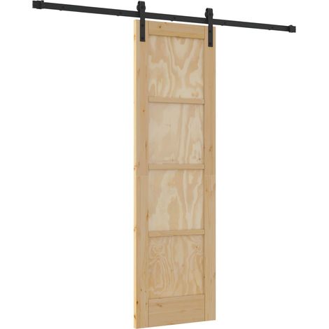 Maison Exclusive - Schiebetür Natürlich und Schwarz 61 x 198,5 cm