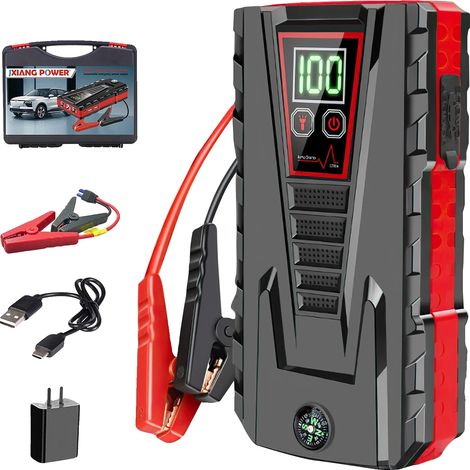 Démarreur d'urgence pour voiture, 5000A de courant de crête, capacité de batterie de 99800mAh, Simple 99800mAh (1/2)