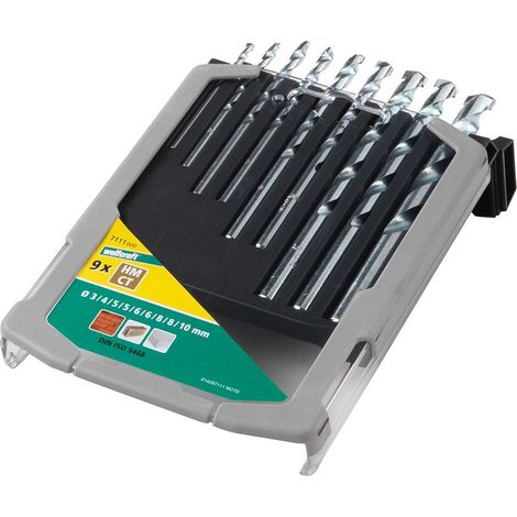 Wolfcraft Steinbohrer-Set HM 7111000 Ø 3 - 10 mm 9-teilig Rundschaft Steinbohrer (1/2)