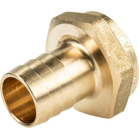 tecuro Sechskant-Schlauchtülle mit Innengewinde Rp 3/8 Zoll x Tülle Ø 10 mm - Messing blank