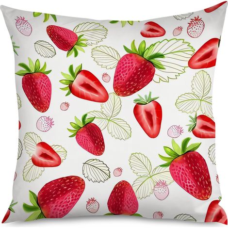 Housse de Housse Coussin Fraise Cute Déco Salon (1/5)