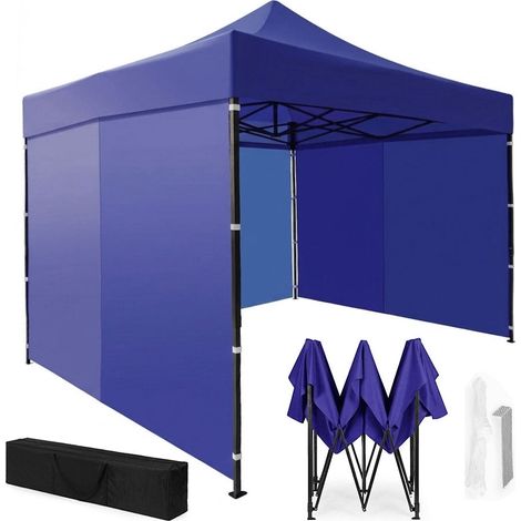 Gazebo da giardino automatico a montaggio rapido, 3x3 m, blu